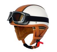 Cascos Half-Helmet Medio Casco Motocicleta Retro Cascos Abiertos De Moto Homologado ECEDOT Casco Jet Resistente Y Transpirable para Hombres Y Mujeres Adultos L,S:55-56CM