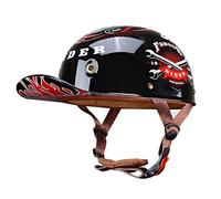 Cascos Half-Helmet Moto Cool Hombre Mujer, Certificado ECE Bowl Cascos, Anticolisión Abiertos Cascos Ventilación, Circunferencia Máxima La Cabeza 62cm K,L=(59-60CM)