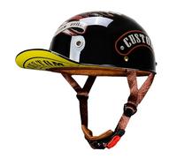 Cascos Half-Helmet Moto Cool Hombre Mujer, Certificado ECE Bowl Cascos, Anticolisión Abiertos Cascos Ventilación, Circunferencia Máxima La Cabeza 62cm J,M=(57-58CM)