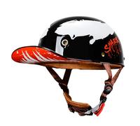 Cascos Half-Helmet Moto Cool Hombre Mujer, Certificado ECE Bowl Cascos, Anticolisión Abiertos Cascos Ventilación, Circunferencia Máxima La Cabeza 62cm C,M=(57-58CM)