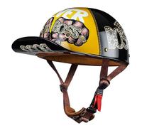 Cascos Half-Helmet Moto Cool Hombre Mujer, Certificado ECE Bowl Cascos, Anticolisión Abiertos Cascos Ventilación, Circunferencia Máxima La Cabeza 62cm B,XL=(61-62CM)