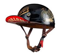 Cascos Half-Helmet Moto Cool Hombre Mujer, Certificado ECE Bowl Cascos, Anticolisión Abiertos Cascos Ventilación, Circunferencia Máxima La Cabeza 62cm L,L=(59-60CM)