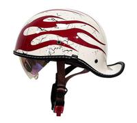 Cascos Half-Helmet Retro Casco Abiertos De Moto ECEDOT Homologado Medio Casco Motocicleta Jet Vintage Cascos Scooter Ciclomotor con Visera para Hombres Y Mujeres Adultos I,XXL:63-64CM