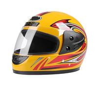Cascos Integrales, Cascos Ligeros Motocicleta, Motocicleta Cascos Todoterreno con Pañuelo De Cuello Extraíble para Invierno, Casco De Calle para Adultos,Yellow-52_63