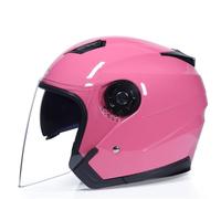 Cascos Jet de Moto para Hombre y Mujer para Todas Las Estaciones Antivaho Casco Abierto con Doble Lente Protección Solar para el Verano ABS Seguridad Resistente Rosa XXL/63-64cm