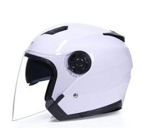 Cascos Jet de Moto para Hombre y Mujer para Todas Las Estaciones Antivaho Casco Abierto con Doble Lente Protección Solar para el Verano ABS Seguridad Resistente Blanco L/59-60cm