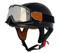 Cascos Jet Vintage Cascos Abiertos De Moto Retro con Gafas ECEDOT Homologado Medio Casco Motocicleta Casco Half-Helmet para Hombres Y Mujeres El Forro Es Desmontable T,XXL:63-64CM