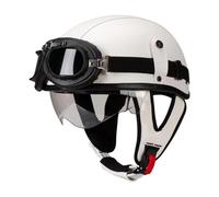 Cascos Jet Vintage Medio Casco De Motocicleta Retro Casco Half-Helmet con Gafas DOTECE Homologado Cascos Abiertos De Moto para Hombres Y Mujeres Adultos para Crucero Bike D,M:57-58CM