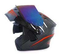 Cascos Modulares De Motocicleta Casco Moto Modular con Doble Visera Cascos Abatible Integrales Homologado ECEDOT Casco Motocross Modular para Hombres Y Mujeres Adultos Z-21,XL:61-62CM