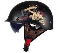 Cascos Moto Hombre Casco Moto Vintage Cascos Half Helmet Dot/ECE Helmet Ciclomotor Casco para Mujer Hombre Adultos, Capacete Moto Casco Abierto para Bike Cruiser Moped Scooter P,XXL