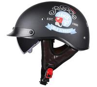 Cascos Moto Hombre Casco Moto Vintage Cascos Half Helmet Dot/ECE Helmet Ciclomotor Casco para Mujer Hombre Adultos, Capacete Moto Casco Abierto para Bike Cruiser Moped Scooter J,L