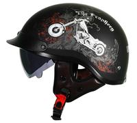 Cascos Moto Hombre Casco Moto Vintage Cascos Half Helmet Dot/ECE Helmet Ciclomotor Casco para Mujer Hombre Adultos, Capacete Moto Casco Abierto para Bike Cruiser Moped Scooter M,XXL