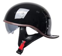 Cascos Moto Hombre Casco Patinete Electrico, Casco Moto Jet Vintage Certificado ECE Interior Lavable, Casco Ciclomotor Casco Semiabierto con Anticolisión 11,XL(59-60cm)