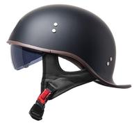 Cascos Moto Hombre Casco Patinete Electrico, Casco Moto Jet Vintage Certificado ECE Interior Lavable, Casco Ciclomotor Casco Semiabierto con Anticolisión 1,XL(59-60cm)