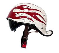 Cascos Moto Hombre Casco Patinete Electrico, Casco Moto Jet Vintage Certificado ECE Interior Lavable, Casco Ciclomotor Casco Semiabierto con Anticolisión 7,2XL(61-63cm)