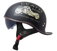 Cascos Moto Hombre Casco Patinete Electrico, Casco Moto Jet Vintage Certificado ECE Interior Lavable, Casco Ciclomotor Casco Semiabierto con Anticolisión 4,2XL(61-63cm)