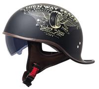 Cascos Moto Hombre Casco Patinete Electrico, Casco Moto Jet Vintage Certificado ECE Interior Lavable, Casco Ciclomotor Casco Semiabierto con Anticolisión 6,XL(59-60cm)
