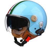 Cascos Retro 3/4, Cascos Moto Jet Abierto Casco de Motocicleta Estilo alemán Homologado ECE Casco Jet Moto Hombre Cascos Ciclomotor con Bluetooth Casco Scooter Hombres Mujeres 17,M=56-58cm