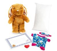 Casdon Build-A-Bear Mini Bunny Friend & Outfit, 9 Pulgadas | Amigos tiernos listos para rellenar con trajes y accesorios para un juego creativo de Build-A-Bear. Adecuado para niños a
