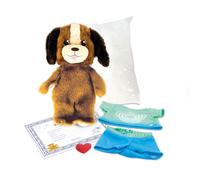 Casdon Build-A-Bear Workshop - Paquete de Mini Cachorro de 22,9 cm (22,9 cm) - Cosas, Vestido y Abrazo - Compatible con estación de Relleno - A Partir de 3 años