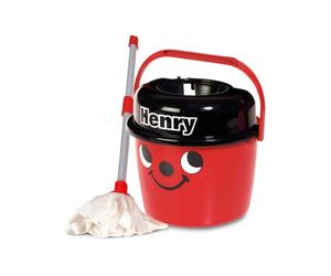 Casdon Henry Mop & Bucket Toy Cleaning Set For Children Aged 3+, Features Henry’s Cheeky Face For Lots of Cleaning Fun!