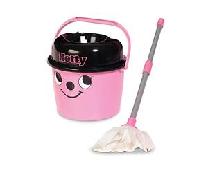 Casdon Hetty Mop & Bucket | Juego de Limpieza de Juguetes de Marca para niños a Partir de 3 años | Cuenta con la Cara descarada de Henry para Mucha diversión de Limpieza, Rosa