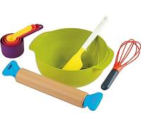 Casdon Joseph Joseph Toys. Juego de horneado. Juego de Cocina de Juguete para niños con Rodillo de fácil Agarre, batidor, Tazas medidoras y Cuenco para Mezclar para Hornear de Verdad. para niños a