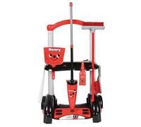 Casdon Juguetes Henry & Hetty - Carrito de Limpieza Henry - Set Rojo inspirado en Henry con Fregona, Cepillos, Recogedor y Accesorios - Carrito de Limpieza para Niños - Edad: 3+ años