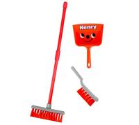 Set de cepillos Casdon Henry, Set de juguetes de limpieza para niños a partir de 3 años, Divertido y educativo, Incluye escoba, cepillo y recogedor
