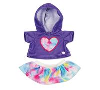 Casdon Mini Build-A-Bear - Paquete de Ropa de Juguete de corazón Morado. 4 Conjuntos de Juguetes para Mezclar y Combinar Que Incluyen Pijamas, Lindas Sudaderas con Capucha, Estilos de Verano | para