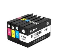 CasdsDtub 1 2 3 4 5 Set Compatible con Suministros de Impresora DesignJet T120 T520 T130 T530 T610 711XL 711 711 Cartucho de Tinta(1set)