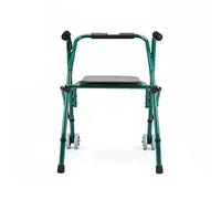 Case Andador de Cuatro Ruedas, Andadores Ancianos Andador Plegable Caminar Ajustable, Caminar asistido Plegable No Ocupa Espacio con 2 Ruedas Delanteras Andador con Andador Plegable