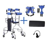 Case Andador de rehabilitación para ancianos, ayuda para caminar, entrenamiento de extremidades inferiores para adultos, plegable, altura ajustable, equipo de rehabilitación estrella de luz