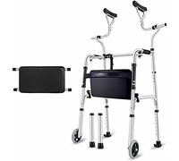 Case Andador Vertical Ajustable para Personas Mayores, Personas Altas, Mujeres y Hombres - Andador con Andador Plegable portátil para Adultos con Soporte axilar, Carga 180 kg, Aluminio
