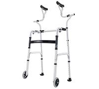 Case Andadores para Personas Mayores, Andador Plegable para Ancianos Altura Ajustable con Almohadilla para Reposabrazos para Movilidad para Discapacitados Ayudas para Caminar Herramienta de Entrenami