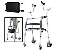 Case Andadores para personas mayores con soporte axilar y ruedas, andador ligero para adultos de altura ajustable, ayuda de movilidad plegable de aluminio