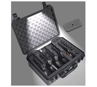 Case Club 5 pistolas y 20 cargadores con luz de emergencia - Funda impermeable precortada resistente viene con recipiente de gel de sílice incluido para ayudar a prevenir el óxido de la pistola