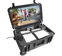 Case Club Estación de Juegos portátil Impermeable Playstation 5 Pro con Monitor Integrado de 24 Pulgadas 1080p, Ventiladores de refrigeración y Altavoces. Se Adapta a PS5 (Disco o Digital),