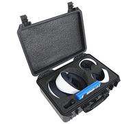Case Club - Funda de transporte rígida compatible con auriculares PlayStation VR2, 2 mandos Sense, cables, 2 juegos y pequeños accesorios. Funda bloqueable con espuma precortada que absorbe los golpes