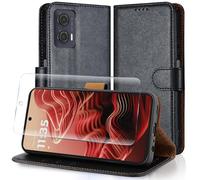 Case Collection 3 in 1 para Funda Motorola G75 y Protector Pantalla - Carcasa de Cuero [Bloqueo RFID] Antichoque [Función De Pie] Fundas para Motorola Moto G75 5G