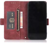 Case de billetera para iPhone 13/13 Mini/13 Pro/13 Pro Max, Casas de folio de Flip Premium cubierta de teléfono RFID desmancable magnética con función de soporte y ranuras para tarjetas (color: rojo,