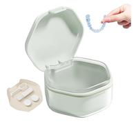 Case de dentaduras postizas - caja de dentadura postiza portátil con tapa segura | Travel Denture Cup para mujeres, ancianos, retenedores, guardias nocturnos, almacenamiento de atención, regalo d