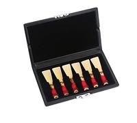 Case de fagot de Cheotime, Fagraon Reeds Box PU Cuero cubierta de cuero Negro de fazón negro Caja de contenedores con ranuras para 6 piezas Cambrera de protección de fagot