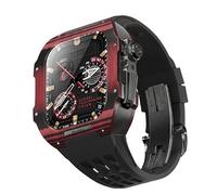 Case de fibra de carbono de banda de goma para 9/8/7/6/SE/5/4 Serie 45 mm 44 mm Kit de modificación de correa de reemplazo de reloj