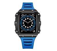 Case de fibra de carbono para la modificación de la banda 7 45 mm 44 mm 41 mm Kit de modificación de correa de goma de bisel de cerámica para la serie iwatch 6 SE 5