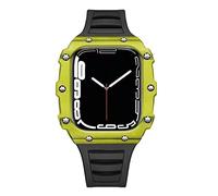 Case de fibra de carbono para la modificación de la banda 7 45 mm 44 mm 41 mm Kit de modificación de correa de goma de bisel de cerámica para la serie iwatch 6 SE 5