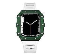 Case de fibra de carbono para la modificación de la banda 7 45 mm 44 mm 41 mm Kit de modificación de correa de goma de bisel de cerámica para la serie iwatch 6 SE 5