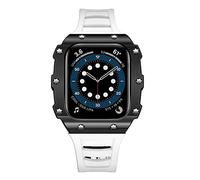 Case de fibra de carbono para la modificación de la banda 7 45 mm 44 mm 41 mm Kit de modificación de correa de goma de bisel de cerámica para la serie iwatch 6 SE 5