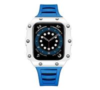 Case de fibra de carbono para la modificación de la banda 7 45 mm 44 mm 41 mm Kit de modificación de correa de goma de bisel de cerámica para la serie iwatch 6 SE 5