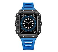 Case de fibra de carbono para la modificación de la banda 7 45 mm 44 mm 41 mm Kit de modificación de correa de goma de bisel de cerámica para la serie iwatch 6 SE 5